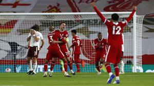 Liverpool’s Diogo Jota celebrates scoring his side’s third goal of the game during the Premier League match against Arsenal(Getty Images) Liverpool’s Diogo Jota celebrates scoring his side’s third goal of the game during the Premier League match against Arsenal(Getty Images)