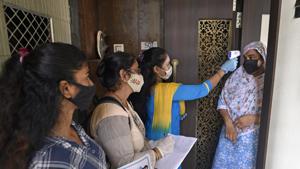 Healthcare workers in Mumbai, September 27, 2020(Satyabrata Tripathy/HT Photo)