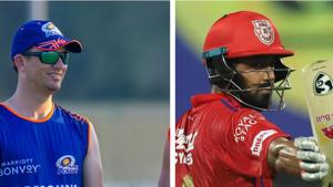 Shane Bond and KL Rahul.(MIvKXIP/twitter) Shane Bond and KL Rahul.(MIvKXIP/twitter)