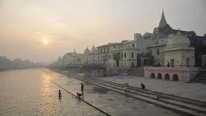 A sunrise view from Ram Ki Pedi, at Ayodhya.(Deepak Gupta/HT Photo) A sunrise view from Ram Ki Pedi, at Ayodhya.(Deepak Gupta/HT Photo)