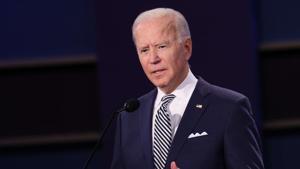 Donald Trump turned the discussion from Covid-19 to a crime bill passed in 1994 that Biden helped write and get passed that, among other things, increased the penalties for certain drug offenses.(AFP) Donald Trump turned the discussion from Covid-19 to a crime bill passed in 1994 that Biden helped write and get passed that, among other things, increased the penalties for certain drug offenses.(AFP)