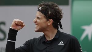 Paris: Austria's Dominic Thiem celebrates winning his second round match of the French Open tennis tournament against Jack Sock of the U.S. at the Roland Garros stadium in Paris, France, Wednesday, Sept. 30, 2020.(AP) Paris: Austria's Dominic Thiem celebrates winning his second round match of the French Open tennis tournament against Jack Sock of the U.S. at the Roland Garros stadium in Paris, France, Wednesday, Sept. 30, 2020.(AP)
