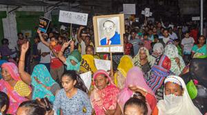 The gang rape of a dalit woman in Hathras and her death sparked protests in different parts of the country on Wednesday.(PTI) The gang rape of a dalit woman in Hathras and her death sparked protests in different parts of the country on Wednesday.(PTI)