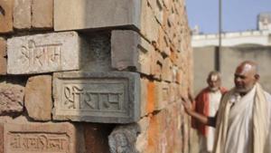 Devotees touch bricks with 'Shri Ram' embossed and engraved on them during a visit to the Ram Janm Bhoomi Nyas workshop at Karsevak Puram , November 9, 2019(Deepak Gupta/Hindustan Times) Devotees touch bricks with 'Shri Ram' embossed and engraved on them during a visit to the Ram Janm Bhoomi Nyas workshop at Karsevak Puram , November 9, 2019(Deepak Gupta/Hindustan Times)