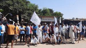 Farmers associated with the Bhartiya Kisan Union during the protest in Yamunanagar.(HT photo) Farmers associated with the Bhartiya Kisan Union during the protest in Yamunanagar.(HT photo)