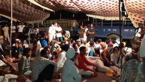 The protests had started about 10am on Wednesday.(HT photo) The protests had started about 10am on Wednesday.(HT photo)