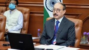 Foreign secretary Harsh Shringla at the India-Myanmar Foreign Office Consultations on Oct 1, 2020. (Photo @harshvshringla) Foreign secretary Harsh Shringla at the India-Myanmar Foreign Office Consultations on Oct 1, 2020. (Photo @harshvshringla)