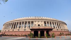 New Delhi, India- March 11, 2020: A view of Parliament house during Budget Session in New Delhi, India on Wednesday, March 11, 2020.(Sonu Mehta/HT PHOTO)