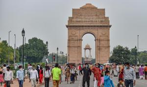 Delhi DCP has said no gathering around the India Gate area is permissible.(PTI) Delhi DCP has said no gathering around the India Gate area is permissible.(PTI)