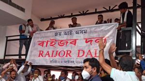 A scene at the launch function of Raijor Dal at Guwahati on Friday.(HT photo) A scene at the launch function of Raijor Dal at Guwahati on Friday.(HT photo)