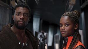 Chadwick Boseman and Letitia Wright in a still from Black Panther. Chadwick Boseman and Letitia Wright in a still from Black Panther.