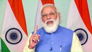 Prime Minister Narendra Modi inaugurates the Vaishvik Bhartiya Vaigyanik (VAIBHAV) Summit through video conference in New Delhi.(PTI)