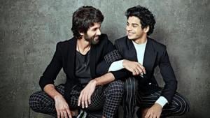 Shahid Kapoor and Ishaan Khatter pose together.
