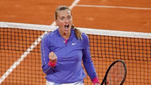 Tennis - French Open - Roland Garros, Paris, France - October 3, 2020 Czech Republic's Petra Kvitova celebrates during her third round match against Canada's Leylah Fernandez(REUTERS) Tennis - French Open - Roland Garros, Paris, France - October 3, 2020 Czech Republic's Petra Kvitova celebrates during her third round match against Canada's Leylah Fernandez(REUTERS)