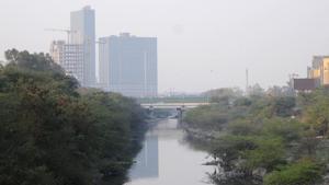 A view of Shahdara drain, in Noida.(Sunil Ghosh / Hindustan Times) A view of Shahdara drain, in Noida.(Sunil Ghosh / Hindustan Times)