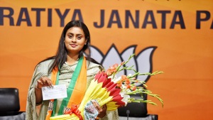Shreyasi Singh joins BJP(RajkRaj/Hindustan Times) Shreyasi Singh joins BJP(RajkRaj/Hindustan Times)