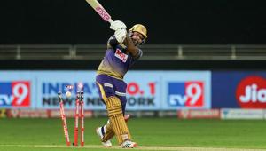 Kolkata Knight Riders batsman Sunil Narine plays a shot during the Indian Premier League 2020 cricket match against Rajasthan Royals.(PTI) Kolkata Knight Riders batsman Sunil Narine plays a shot during the Indian Premier League 2020 cricket match against Rajasthan Royals.(PTI)