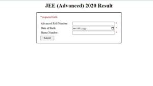 JEE advanced result 2020.(Screengrab) JEE advanced result 2020.(Screengrab)