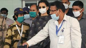Actor Kangana Ranaut accompanied by security officials as she arrives at Chandigarh International Airport from Mumbai, in Mohali, Punjab, India, on Monday, September 14, 2020. (Photo by Gurminder Singh/Hindustan Times) Actor Kangana Ranaut accompanied by security officials as she arrives at Chandigarh International Airport from Mumbai, in Mohali, Punjab, India, on Monday, September 14, 2020. (Photo by Gurminder Singh/Hindustan Times)