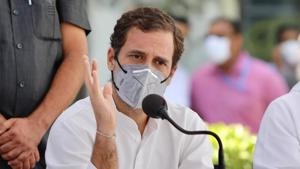 Congress MP Rahul Gandhi addresses mediapersons in Patiala, Punjab.(HT Photo/Bharat Batish) Congress MP Rahul Gandhi addresses mediapersons in Patiala, Punjab.(HT Photo/Bharat Batish)