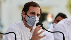 Congress leader Rahul Gandhi addressing a press conference in Patiala on Tuesday, the concluding day of his three-day Punjab visit.(Bharat Bhushan/HT) Congress leader Rahul Gandhi addressing a press conference in Patiala on Tuesday, the concluding day of his three-day Punjab visit.(Bharat Bhushan/HT)