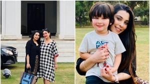 Kareena Kapoor and son Taimur with his Spanish teacher at Pataudi. Kareena Kapoor and son Taimur with his Spanish teacher at Pataudi.