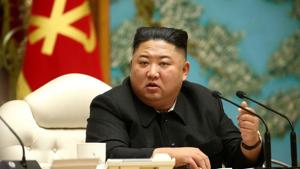 North Korean leader Kim Jong Un speaks during the 19th Meeting of the Political Bureau of the 7th Central Committee of the Workers' Party of Korea (WPK), in this image released by North Korea's Central News Agency on October 5, 2020. KCNA/via REUTERS North Korean leader Kim Jong Un speaks during the 19th Meeting of the Political Bureau of the 7th Central Committee of the Workers' Party of Korea (WPK), in this image released by North Korea's Central News Agency on October 5, 2020. KCNA/via REUTERS