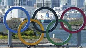 The Olympic rings is seen at Tokyo's Odaiba district.(AP) The Olympic rings is seen at Tokyo's Odaiba district.(AP)