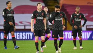 Liverpool's Mohamed Salah, James Milner and teammates look dejected after conceding their seventh goal.(Pool via REUTERS) Liverpool's Mohamed Salah, James Milner and teammates look dejected after conceding their seventh goal.(Pool via REUTERS)