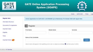GATE 2021 registration.(Screengrab) GATE 2021 registration.(Screengrab)