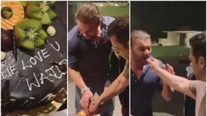 Salman Khan, brother Sohail and musician Sajid Khan cut a cake in memory of late Wajid Khan on his birth anniversary. Salman Khan, brother Sohail and musician Sajid Khan cut a cake in memory of late Wajid Khan on his birth anniversary.