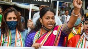 Top police officials of Barmer district visited the rape survivor at the hospital.(PTI Photo) Top police officials of Barmer district visited the rape survivor at the hospital.(PTI Photo)