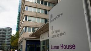 Visitors stand outside Lunar House, a UK Visas and Immigration office, in Croydon, Greater London, UK.(Bloomberg file) Visitors stand outside Lunar House, a UK Visas and Immigration office, in Croydon, Greater London, UK.(Bloomberg file)