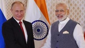 Prime Minister Narendra Modi spoke on the phone with President Vladimir Putin to convey his greetings to the Russian president on the occasion of his birthday. (Image used for representation).(PTI PHOTO.) Prime Minister Narendra Modi spoke on the phone with President Vladimir Putin to convey his greetings to the Russian president on the occasion of his birthday. (Image used for representation).(PTI PHOTO.)
