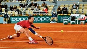 Novak Djokovic plays the drop shot.(Getty Images) Novak Djokovic plays the drop shot.(Getty Images)