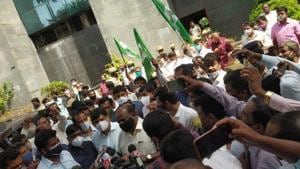 Asserting that it was impossible to maintain social distancing during an election campaign, Kumarswamy pointed out how he had come down with a fever after two days of campaigning in Sira assembly constituency. (Photo @JanataDal_S) Asserting that it was impossible to maintain social distancing during an election campaign, Kumarswamy pointed out how he had come down with a fever after two days of campaigning in Sira assembly constituency. (Photo @JanataDal_S)