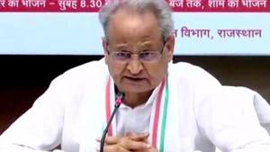 BJP alleges that crime against women including rapes have increased during the tenure of Rajasthan chief minister Ashok Gehlot.(ANI Photo) BJP alleges that crime against women including rapes have increased during the tenure of Rajasthan chief minister Ashok Gehlot.(ANI Photo)