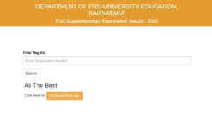 Karnataka 2nd PUC supplementary results.(Screengrab) Karnataka 2nd PUC supplementary results.(Screengrab)