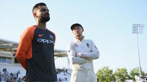 File images of India and England captains Virat Kohli and Joe Root.(Getty Images) File images of India and England captains Virat Kohli and Joe Root.(Getty Images)