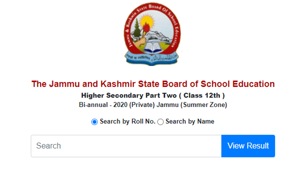 JKBOSE 12th Jammu division bi-annual result 2020.(Screengrab) JKBOSE 12th Jammu division bi-annual result 2020.(Screengrab)