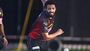 IPL 2020: File image of Varun Chakravarthy bowling in the nets.(KKR/Twitter) IPL 2020: File image of Varun Chakravarthy bowling in the nets.(KKR/Twitter)