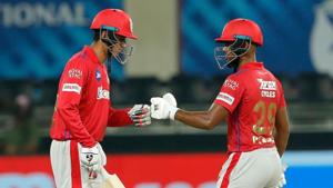 IPL 2020 SRH vs KXIP: Mujeeb Ur Rahman (L) with Nicholas Pooran.(IPL/Twitter) IPL 2020 SRH vs KXIP: Mujeeb Ur Rahman (L) with Nicholas Pooran.(IPL/Twitter)
