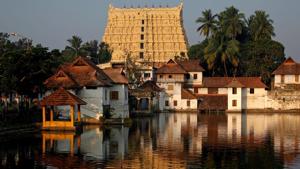 Sree Padmanabhaswamy temple in Thiruvananthapuram has been closed for the second time due to Covid-19 scare.(REUTERS photo) Sree Padmanabhaswamy temple in Thiruvananthapuram has been closed for the second time due to Covid-19 scare.(REUTERS photo)