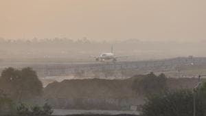 A rise in air pollution level due to undergoing construction work, at Aerocity - T3, IGI Airport, in New Delhi, India, on Wednesday, October 7, 2020.(Sanjeev Verma/HT PHOTO) A rise in air pollution level due to undergoing construction work, at Aerocity - T3, IGI Airport, in New Delhi, India, on Wednesday, October 7, 2020.(Sanjeev Verma/HT PHOTO)