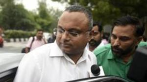 Former finance minister P Chidambaram's son Karti Chidambaram leaves after addressing the media outside Tihar Jail, in New Delhi.(Biplov Bhuyan/HT FILE PHOTO) Former finance minister P Chidambaram's son Karti Chidambaram leaves after addressing the media outside Tihar Jail, in New Delhi.(Biplov Bhuyan/HT FILE PHOTO)