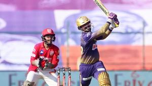IPL 2020: Kolkata Knight Riders captain Dinesh Karthik swings one in the air.(KKR/Twitter) IPL 2020: Kolkata Knight Riders captain Dinesh Karthik swings one in the air.(KKR/Twitter)