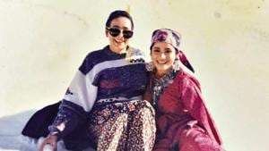 Neelam Kothari Soni with her mother in Kullu Manali during the shoot of Sahebzaade (1992) Neelam Kothari Soni with her mother in Kullu Manali during the shoot of Sahebzaade (1992)
