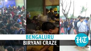 <p>Anand Dum Biriyani's business is booming despite the Covid-19 pandemic. Queues as long as 1.5 km were reportedly seen outside the eatery in Karnataka's Bengaluru. Patrons claimed that they have to wait as much as 2.5 hours to get a taste of their favourite biryani. Heavy rush was seen at the eatery with almost everyone seen wearing masks, but not practicing social distancing. Karnataka's Covid tally has crossed the 7 lakh-mark with over 9,800 deaths so far. Active cases in the state currently number 1.2 lakh. The owner of the eatery reportedly said that thousands of kilograms of biryani are sold everyday. Watch the full video for more.</p> <p>Anand Dum Biriyani's business is booming despite the Covid-19 pandemic. Queues as long as 1.5 km were reportedly seen outside the eatery in Karnataka's Bengaluru. Patrons claimed that they have to wait as much as 2.5 hours to get a taste of their favourite biryani. Heavy rush was seen at the eatery with almost everyone seen wearing masks, but not practicing social distancing. Karnataka's Covid tally has crossed the 7 lakh-mark with over 9,800 deaths so far. Active cases in the state currently number 1.2 lakh. The owner of the eatery reportedly said that thousands of kilograms of biryani are sold everyday. Watch the full video for more.</p>