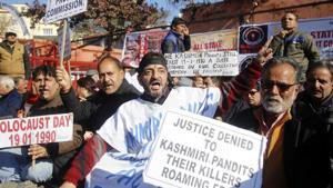 Kashmiri Pandits living in migrants’ camps in Jammu. More than 350,000 Kashmiri Hindus had left Kashmir valley in 1990.(HT Photo/File Photo/Representative) Kashmiri Pandits living in migrants’ camps in Jammu. More than 350,000 Kashmiri Hindus had left Kashmir valley in 1990.(HT Photo/File Photo/Representative)