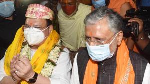 BJP national president JP Nadda during his visit to the Mahavir temple ahead of Bihar assembly elections in Patna on Sunday.(HT PHOTO.) BJP national president JP Nadda during his visit to the Mahavir temple ahead of Bihar assembly elections in Patna on Sunday.(HT PHOTO.)